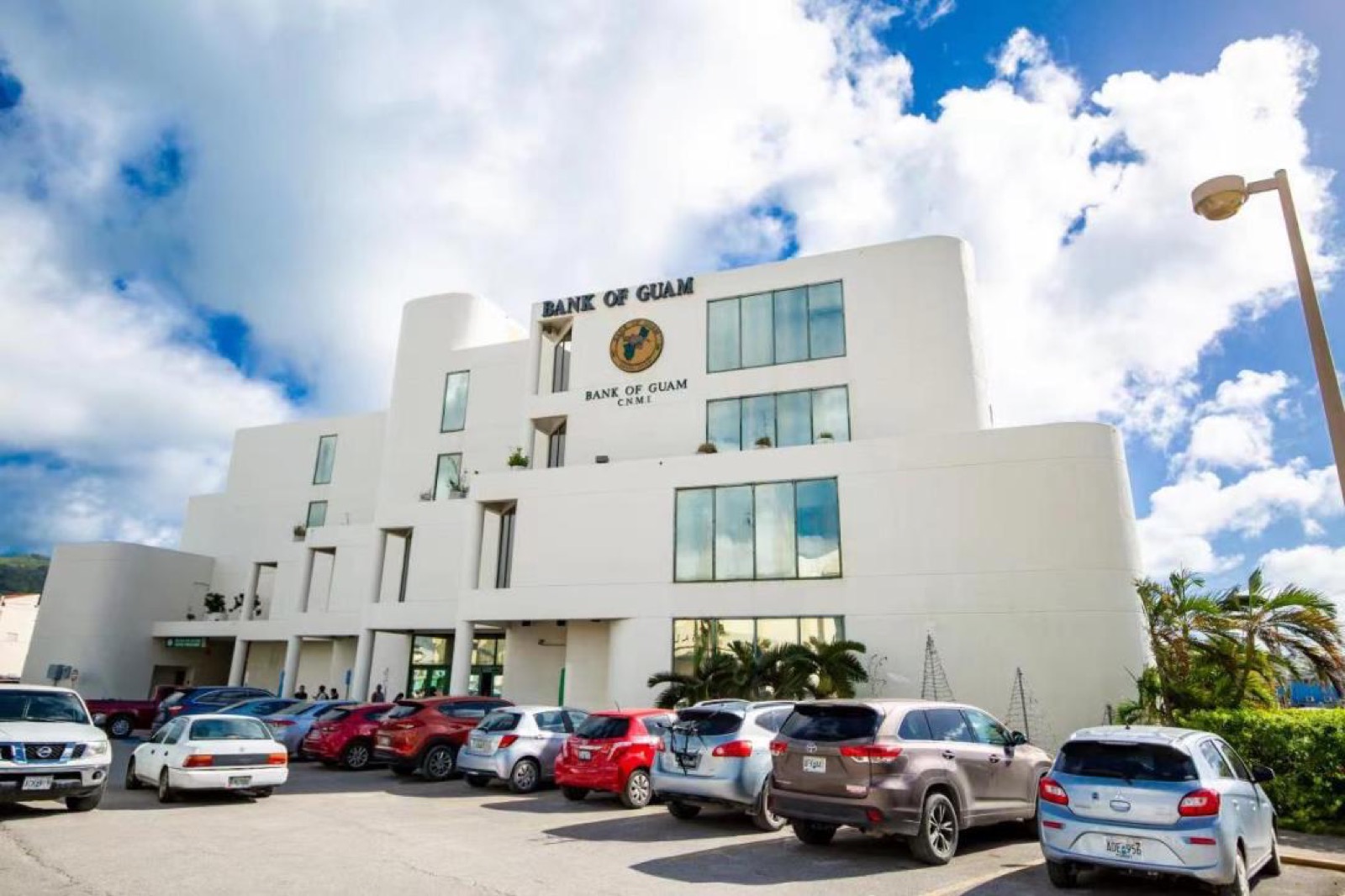 Full exterior of the Bank of Guam Garapan building, home to Saipan IVF Center